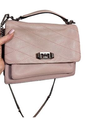Rebecca Minkoff Blush Pink Flap Leather Purse Quilted Handbag